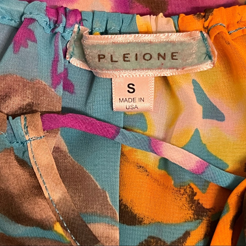 Pleione Floral Flower Blouse Top Blue Purple Nordstrom Women's Small - Picture 7 of 9